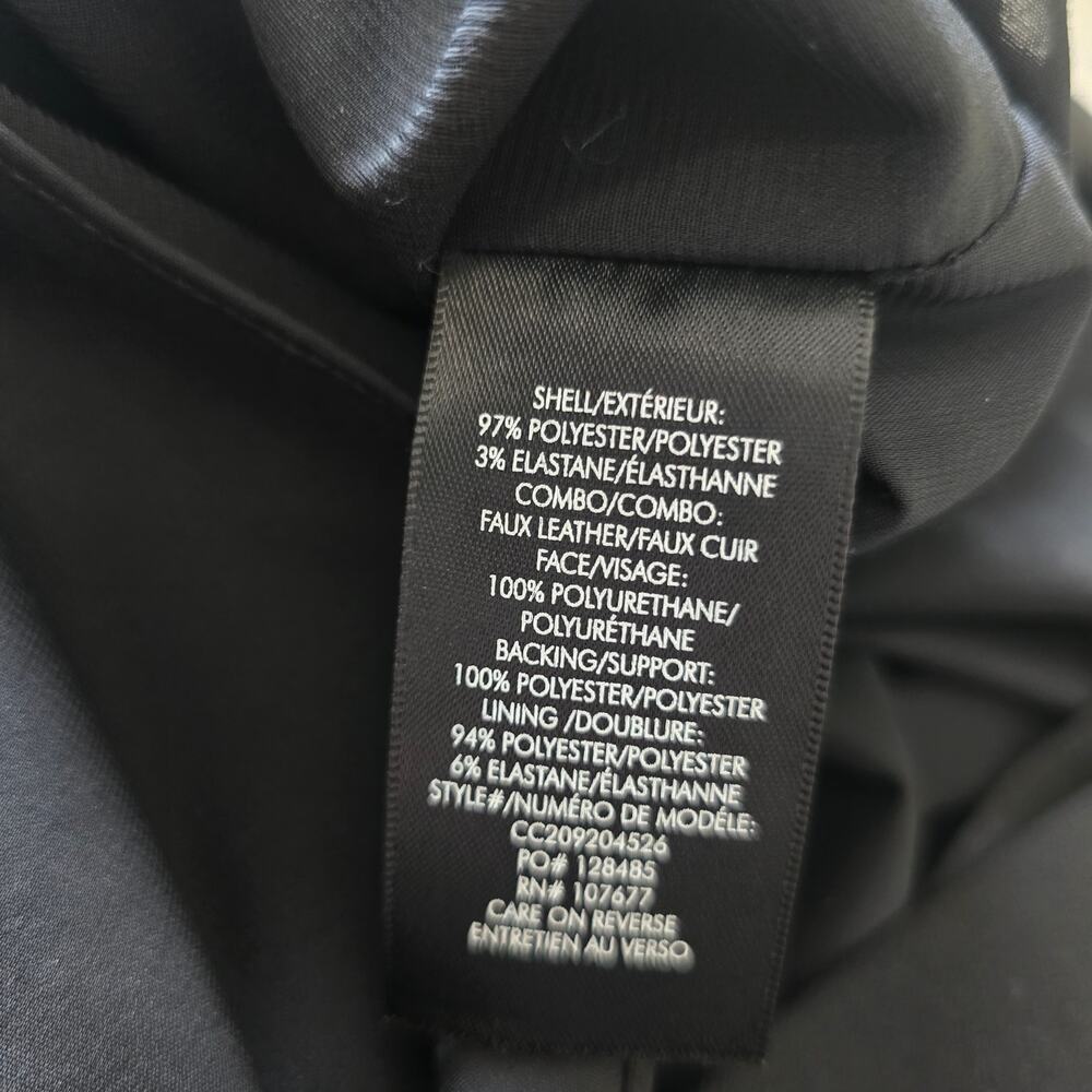 Alice + Olivia Black Eunice Vegan Leather Ruffle-sleeve Mini Dress Size 2 LBD - Picture 6 of 8